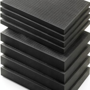 8 PCS Pick and Pluck Foam Inserts, 4PCS 16" x 12" x 0.8" & 4PCS 16" x 12" x 0.4" for Pelican Cases, Board Game Boxes, Storage Drawers-0