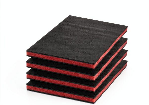 QWORK Tool Box Foam Inserts 4-Pack 16x12x1in Red/Black PE Foam Sheets-6