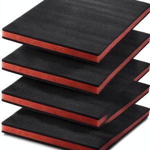 QWORK Tool Box Foam Inserts 4-Pack 16x12x1in Red/Black PE Foam Sheets-0