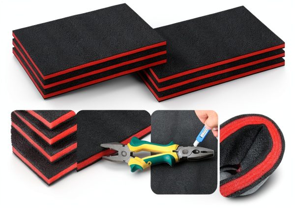 Tool Box Foam Inserts 6 Pack YEXEXINM EPE Liner Red/Black 22x18x1in-2