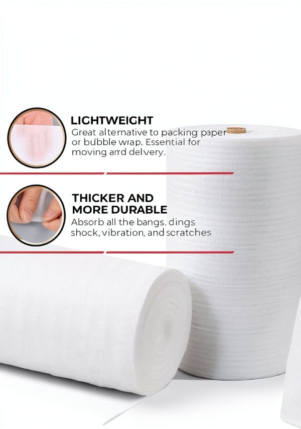 enKo Foam Wrap Roll 12" x 600" Cushioning Foam with Fragile Labels-5